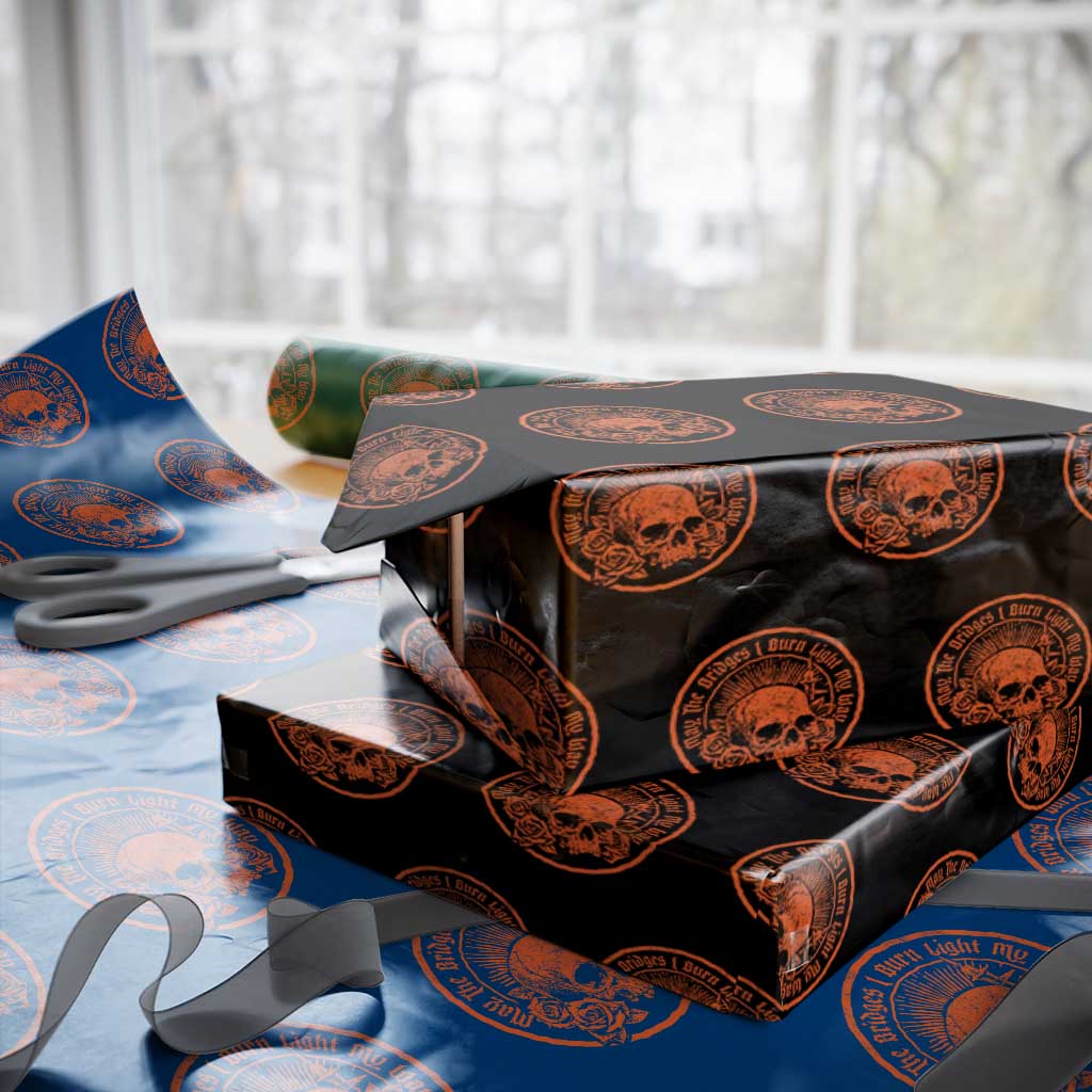 May The Bridges I Burn Light My Way Wrapping Paper Roll Gothic Skull