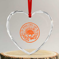 May The Bridges I Burn Light My Way Heart Crystal Glass Ornament Gothic Skull