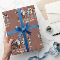 May The Horse Be With You Derby Day 2026 Wrapping Paper Roll Funny Horse Racing Triple Horse Equestrian Graphic