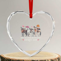 May The Horse Be With You Derby Day 2026 Heart Crystal Glass Ornament Funny Horse Racing Triple Horse Equestrian Graphic