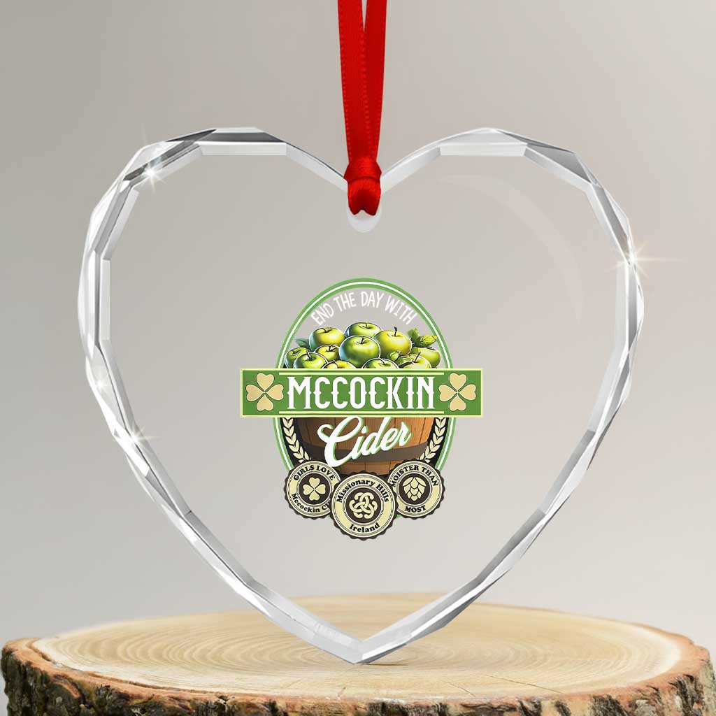 Mccockin Cider Heart Crystal Glass Ornament Funny St Patrick's Day - Wonder Print Shop