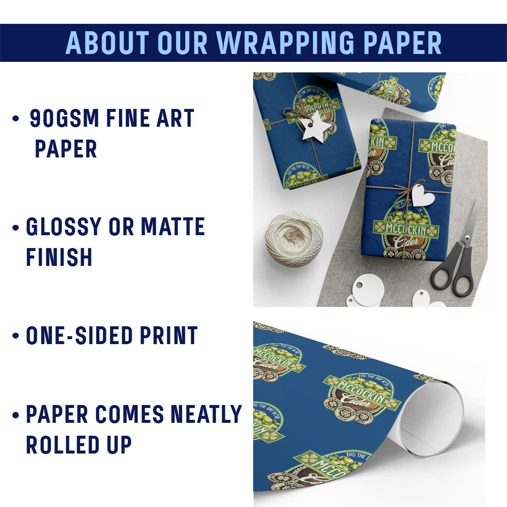 Mccockin Cider Wrapping Paper Roll Funny St Patrick's Day - Wonder Print Shop