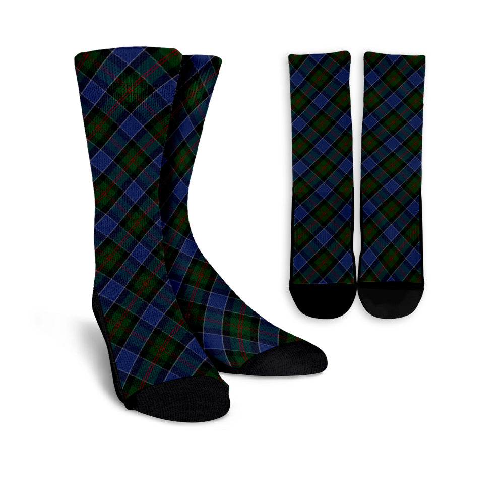 McFadzen #01 Tartan Socks, Cross Tartan Plaid Socks, Long Tartan Socks Cross Style TS23