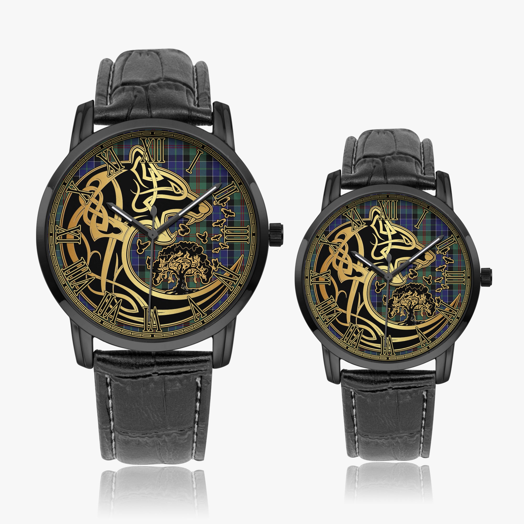 mcfadzen-02-tartan-watch-with-leather-trap-tartan-instafamous-quartz-leather-strap-watch-golden-celtic-wolf-style