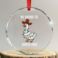 Me Goose Ta Crystal Glass Ornament Funny Mexican Christmas - Wonder Print Shop