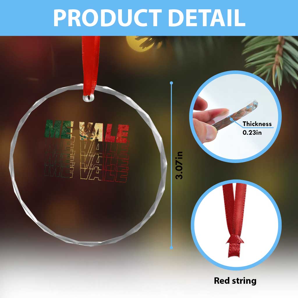 Me Vale Mexican Flag Crystal Glass Ornament Sarcastic Saying Latino Spanish Slang