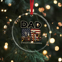 Mechanic Dad American Flag Crystal Glass Ornament If He Cant Fix It No One Can