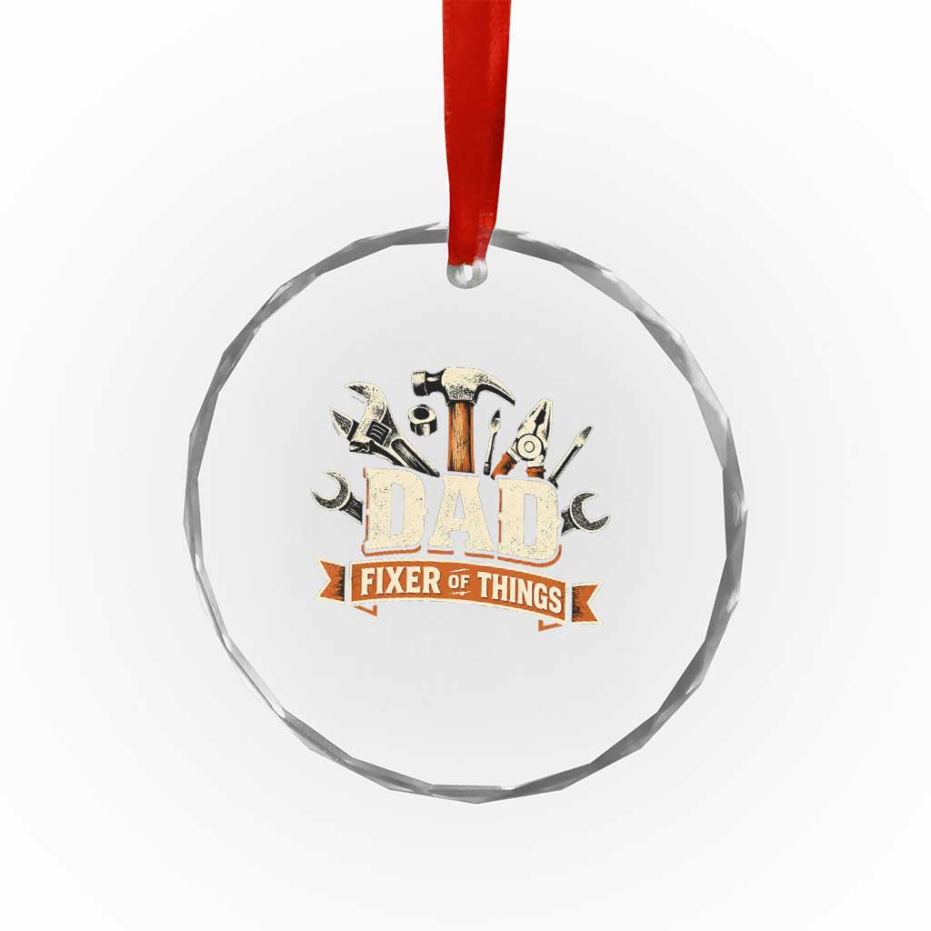 Mechanic Dad Fixer Of All Things Crystal Glass Ornament Funny Auto Repair Fathers Day