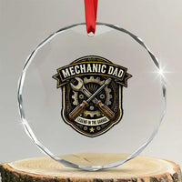 Mechanic Dad Legend In The Garage Crystal Glass Ornament Funny Auto Repair Fathers Day Gift