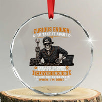 Mechanic Skeleton Crystal Glass Ornament Curious Enough to Take It Apart Car Auto Repair Garage