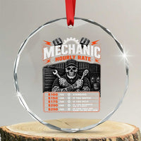 Mechanic Skeleton Crystal Glass Ornament Funny Hourly Rate Auto Car Garage Labor Rates