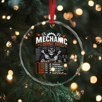 Mechanic Skeleton Crystal Glass Ornament Funny Hourly Rate Auto Car Garage Labor Rates