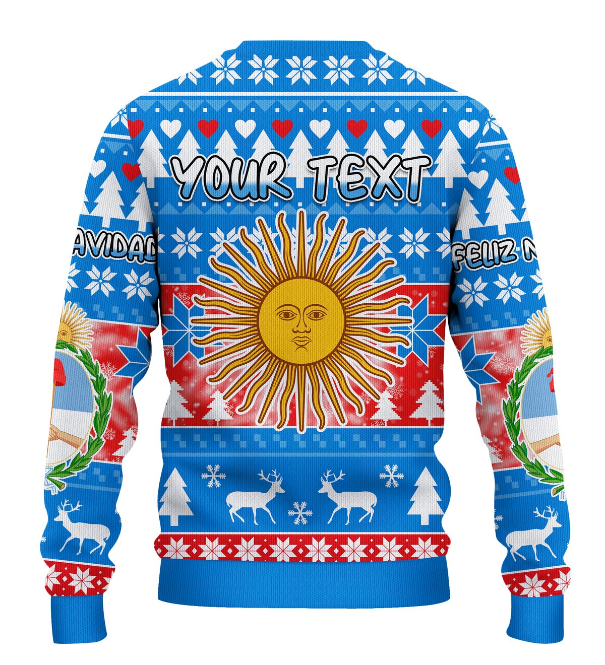 (Custom Personalised) Argentina Merry Christmas Knitted Sweater - Feliz Navidad Argentina In My Heart LT13