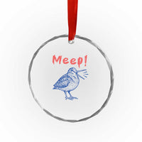 Meep Woodcock Crystal Glass Ornament Cute Bird Meme