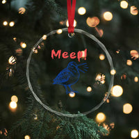 Meep Woodcock Crystal Glass Ornament Cute Bird Meme