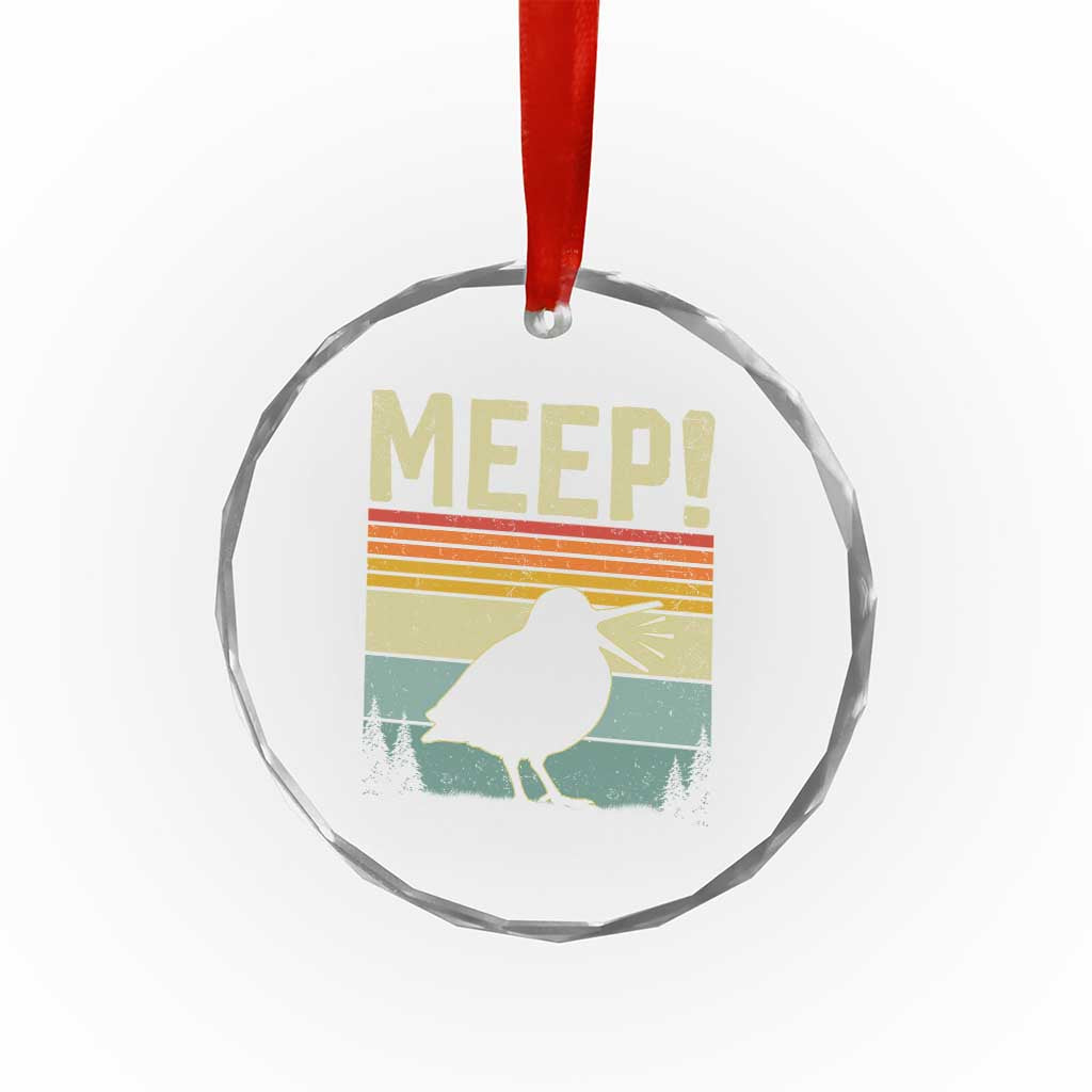 Meep Woodcock Crystal Glass Ornament Funny Nature Lover