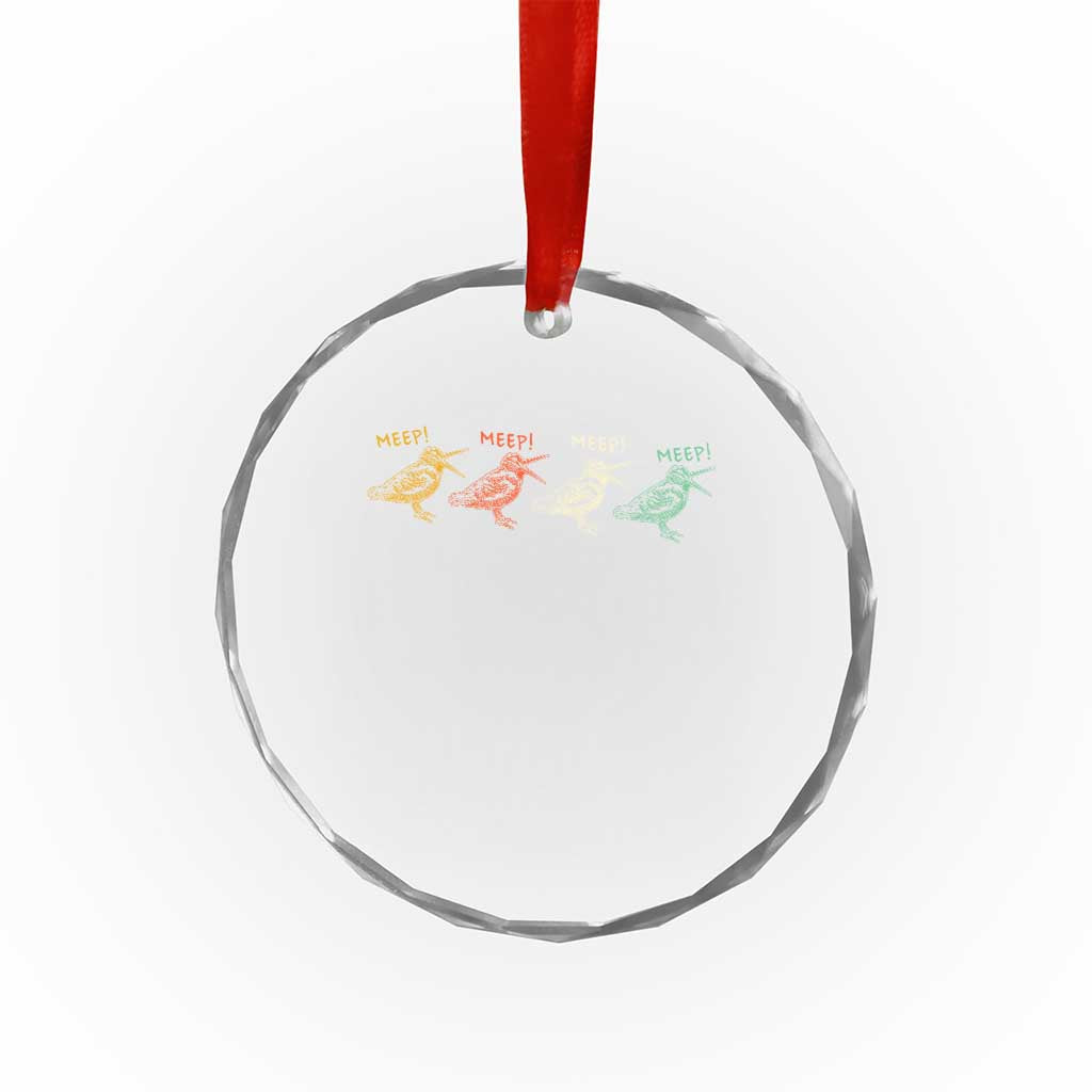 Meep Woodcock Crystal Glass Ornament Retro Timberdoodle Wildlife