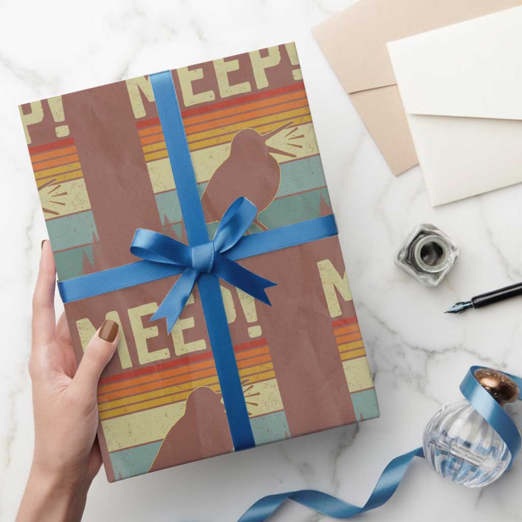 Meep Woodcock Wrapping Paper Roll Funny Nature Lover