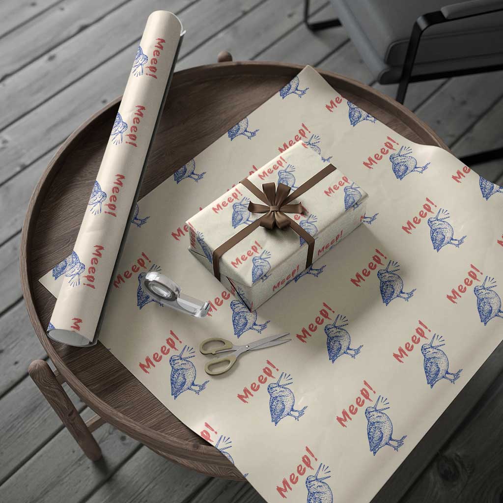 Meep Woodcock Wrapping Paper Roll Cute Bird Meme