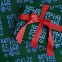Meet Me At The Beach Wrapping Paper Roll Tropical Summer Vacation Graphic