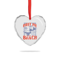 Meet Me At The Beach Heart Crystal Glass Ornament Summer Girls Trip Bikini Lover Gift