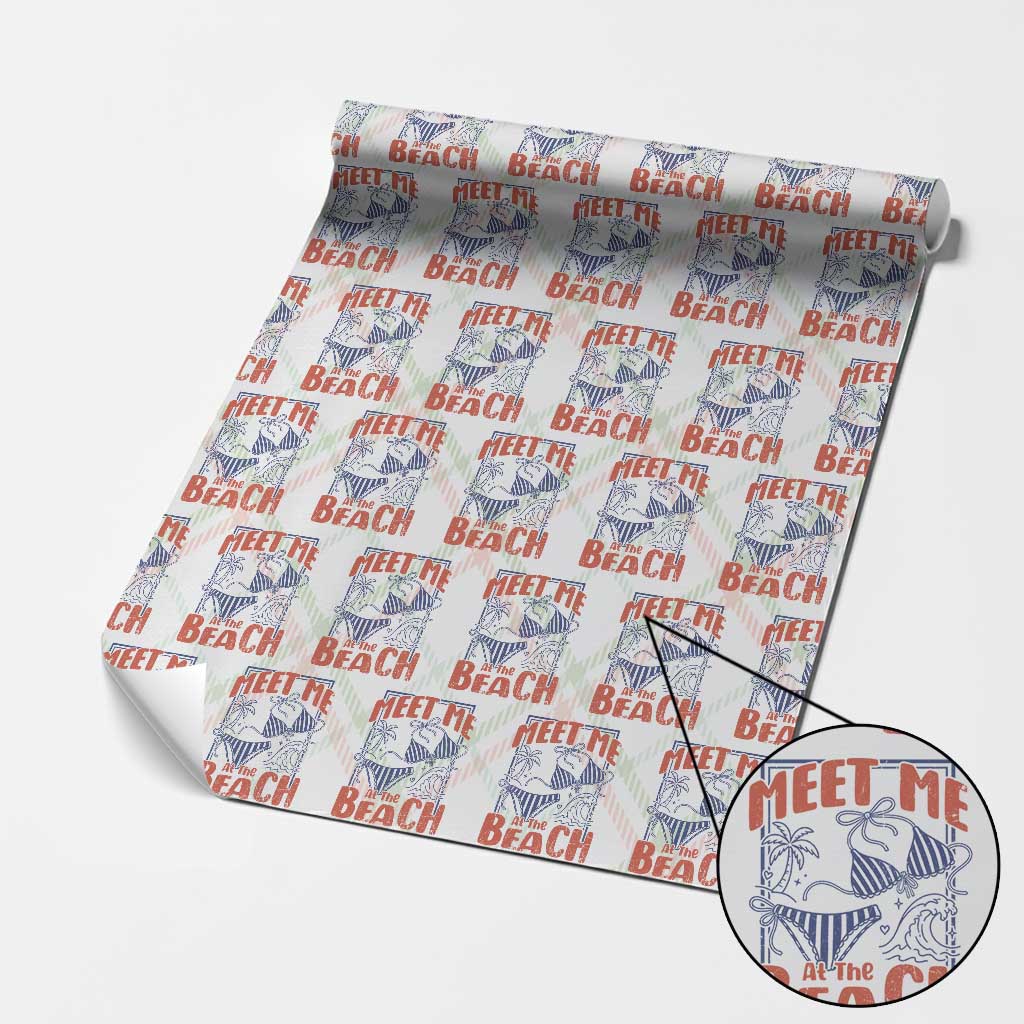 Meet Me At The Beach Wrapping Paper Roll Summer Girls Trip Bikini Lover Gift
