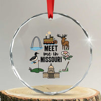 Meet Me in Missouri State Map Souvenir Crystal Glass Ornament