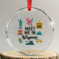 Meet Me in Virginia Crystal Glass Ornament Travel Souvenir East Coast State Pride