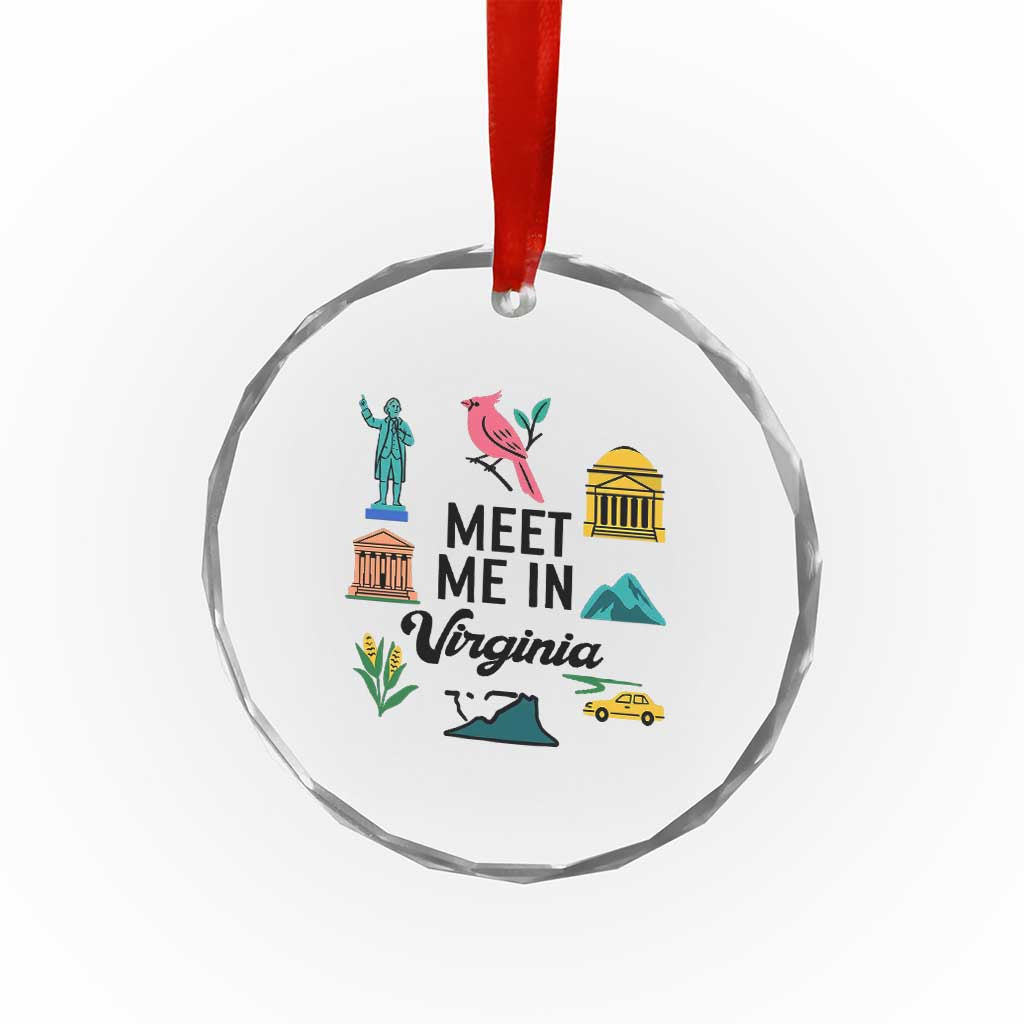 Meet Me in Virginia Crystal Glass Ornament Travel Souvenir East Coast State Pride
