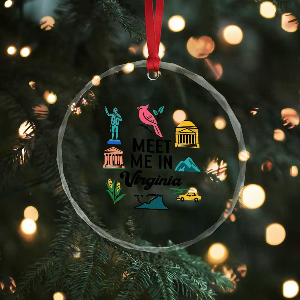 Meet Me in Virginia Crystal Glass Ornament Travel Souvenir East Coast State Pride