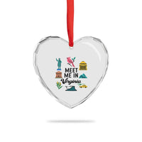 Meet Me in Virginia Heart Crystal Glass Ornament Travel Souvenir East Coast State Pride