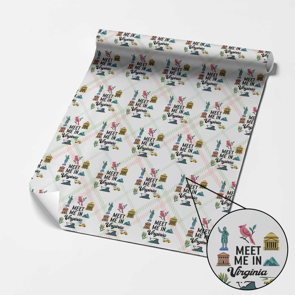 Meet Me in Virginia Wrapping Paper Roll Travel Souvenir East Coast State Pride