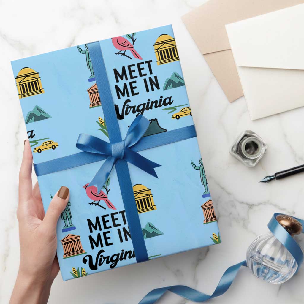 Meet Me in Virginia Wrapping Paper Roll Travel Souvenir East Coast State Pride
