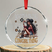 Melanin Cowgirl Crystal Glass Ornament Boots & Bling It's A Cowgirl Thing Black History - Wonder Print Shop