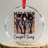 Melanin Cowgirl Swag Crystal Glass Ornament African American Cowgirls Black History Pride - Wonder Print Shop