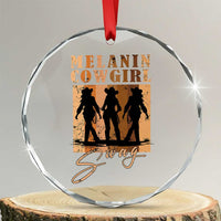 Melanin Cowgirl Swag Crystal Glass Ornament African American Cowgirls Black History Pride Retro - Wonder Print Shop