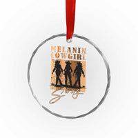 Melanin Cowgirl Swag Crystal Glass Ornament African American Cowgirls Black History Pride Retro - Wonder Print Shop