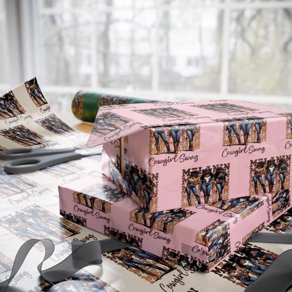 Melanin Cowgirl Swag Wrapping Paper Roll African American Cowgirls Black History Pride - Wonder Print Shop