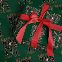 Melanin Cowgirl Swag Wrapping Paper Roll Black Women Western Pride
