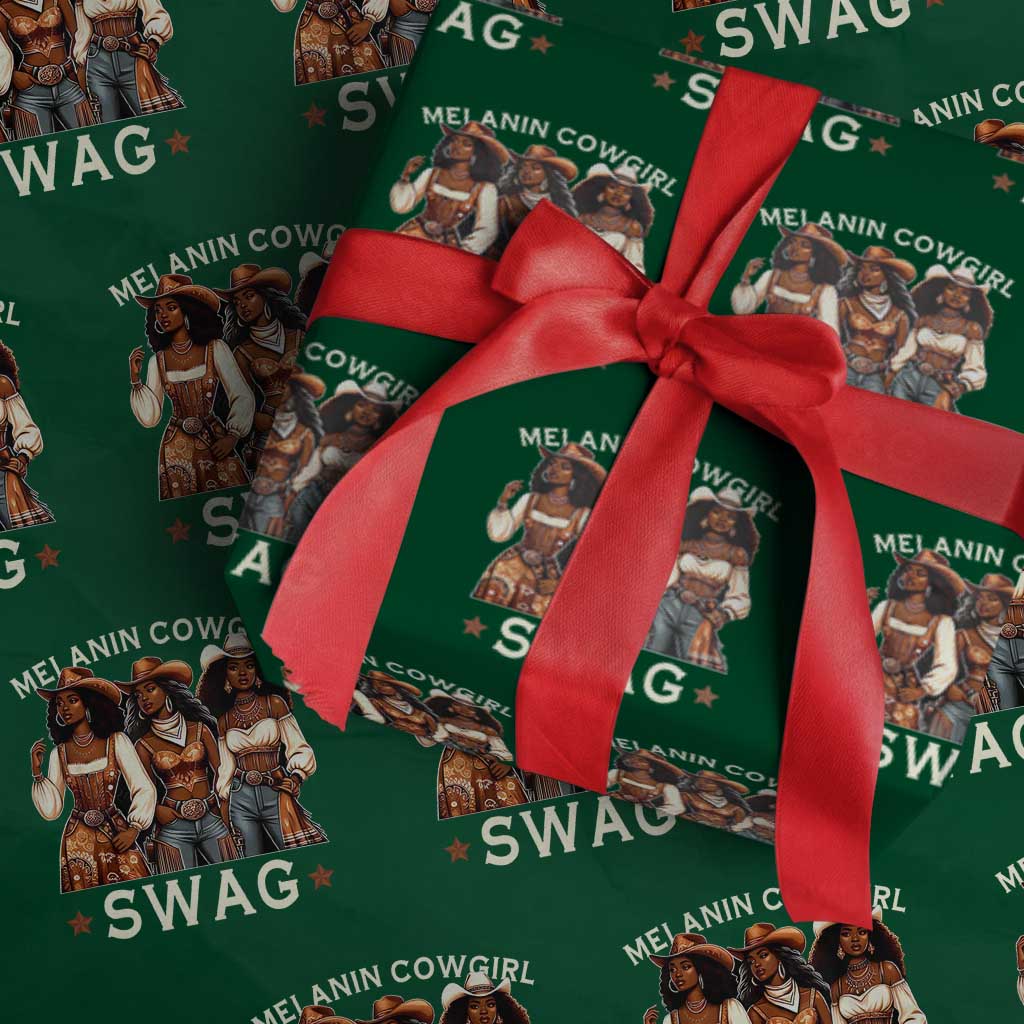 Melanin Cowgirl Swag Wrapping Paper Roll Cool African American Cowgirls Black History - Wonder Print Shop