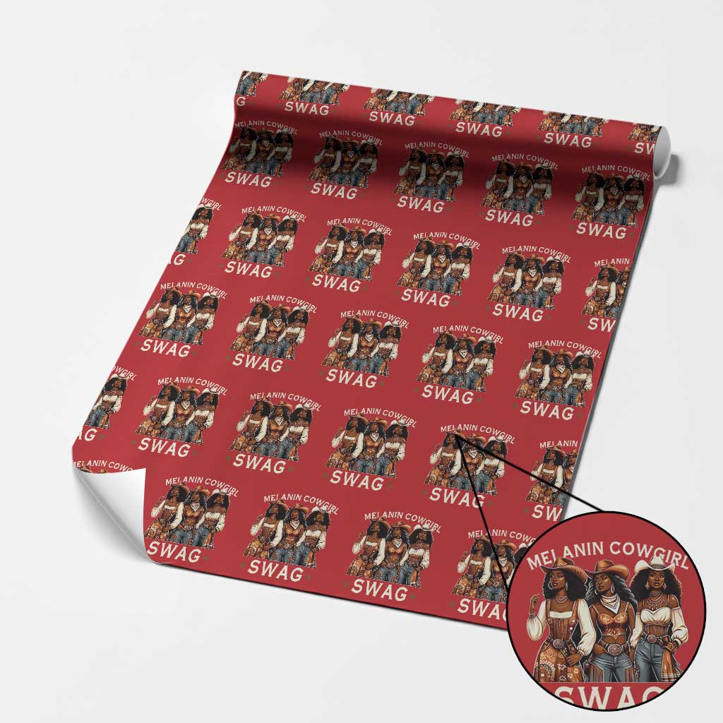 Melanin Cowgirl Swag Wrapping Paper Roll Cool African American Cowgirls Black History - Wonder Print Shop
