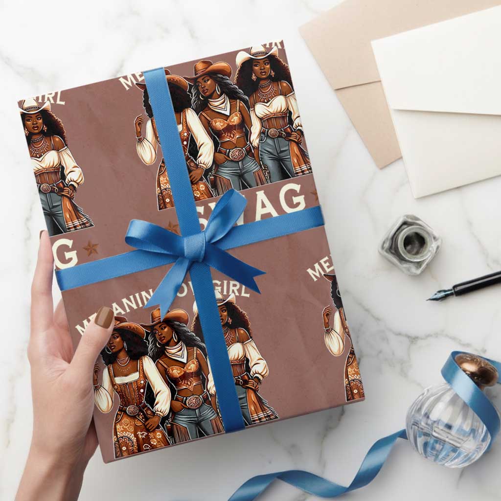Melanin Cowgirl Swag Wrapping Paper Roll Cool African American Cowgirls Black History - Wonder Print Shop