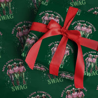 Melanin Cowgirl Swag Wrapping Paper Roll Pink Green African American Cowgirls Black History - Wonder Print Shop