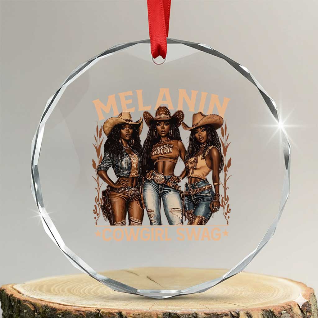Melanin Cowgirls Crystal Glass Ornament Black History Month African Melanin Pride