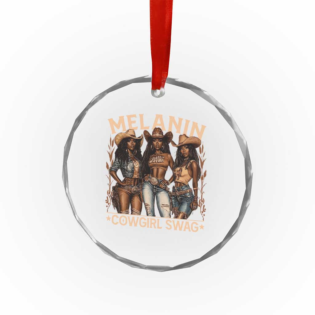 Melanin Cowgirls Crystal Glass Ornament Black History Month African Melanin Pride