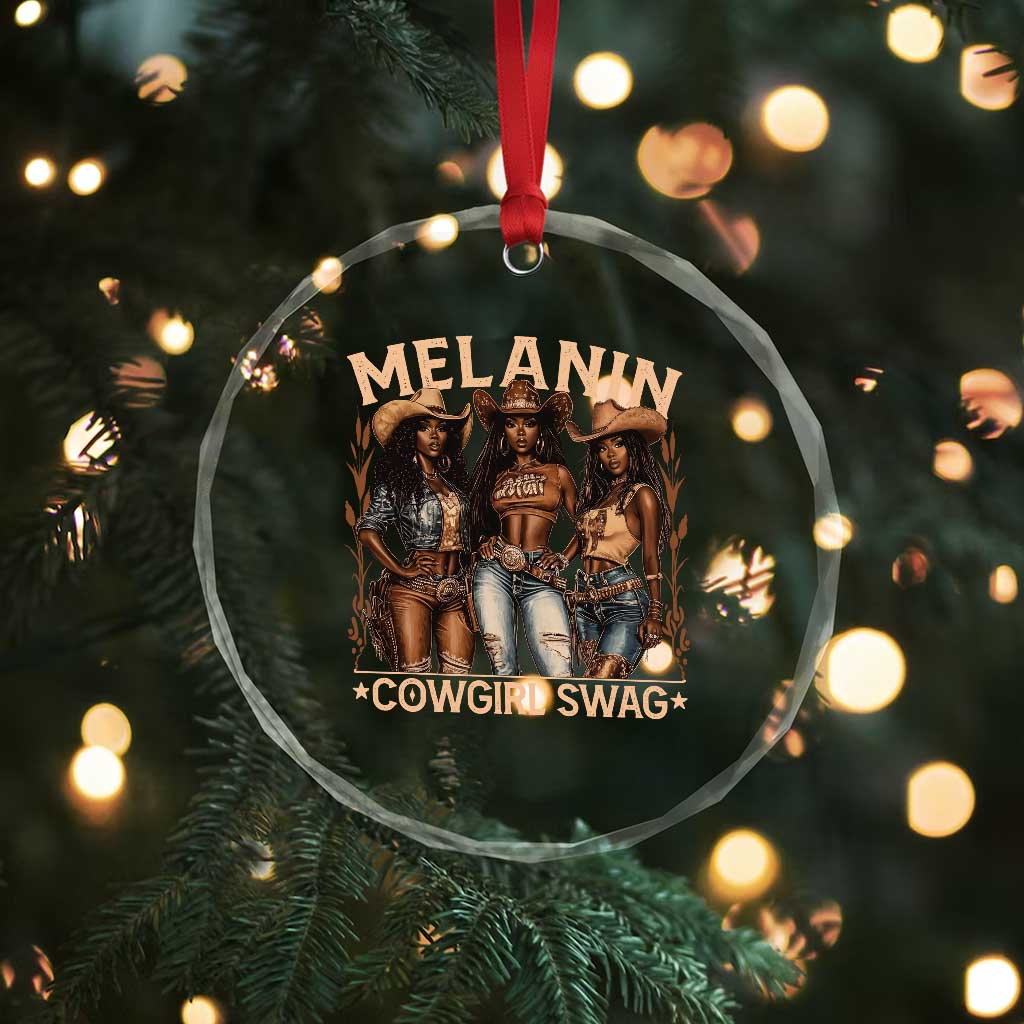 Melanin Cowgirls Crystal Glass Ornament Black History Month African Melanin Pride