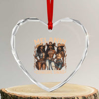 Melanin Cowgirls Heart Crystal Glass Ornament Black History Month African Melanin Pride