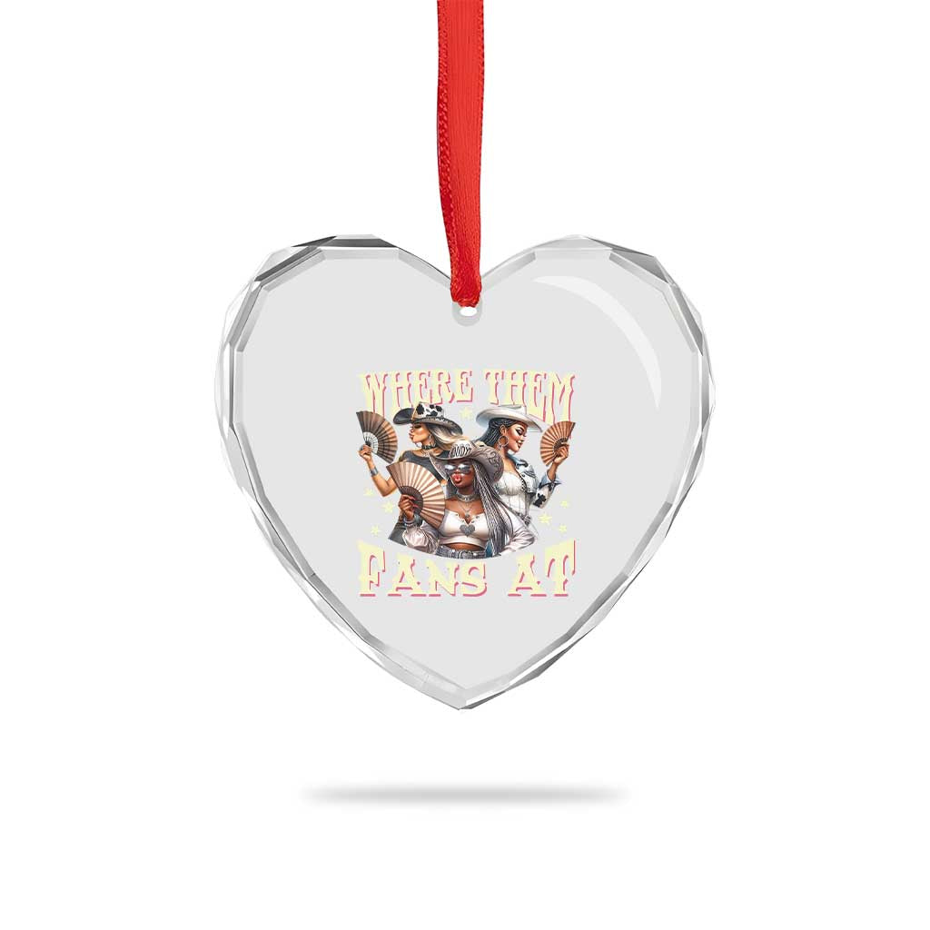 Melanin Cowgirls Heart Crystal Glass Ornament Where Them Fans At Country Life Women Girls - Wonder Print Shop