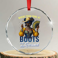 Melanin Cowgirls Linedance Crystal Glass Ornament Where Them Fans At Boots On Da Ground - Wonder Print Shop