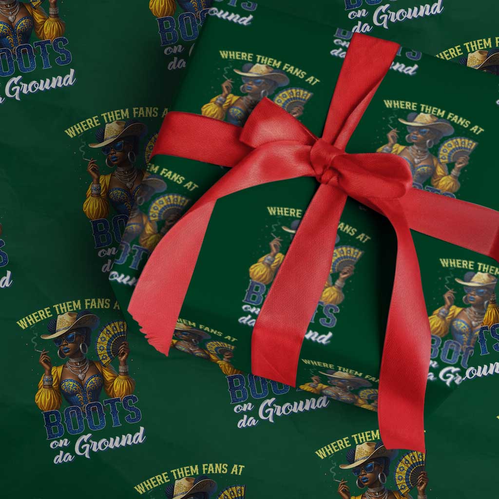 Melanin Cowgirls Linedance Wrapping Paper Roll Where Them Fans At Boots On Da Ground - Wonder Print Shop